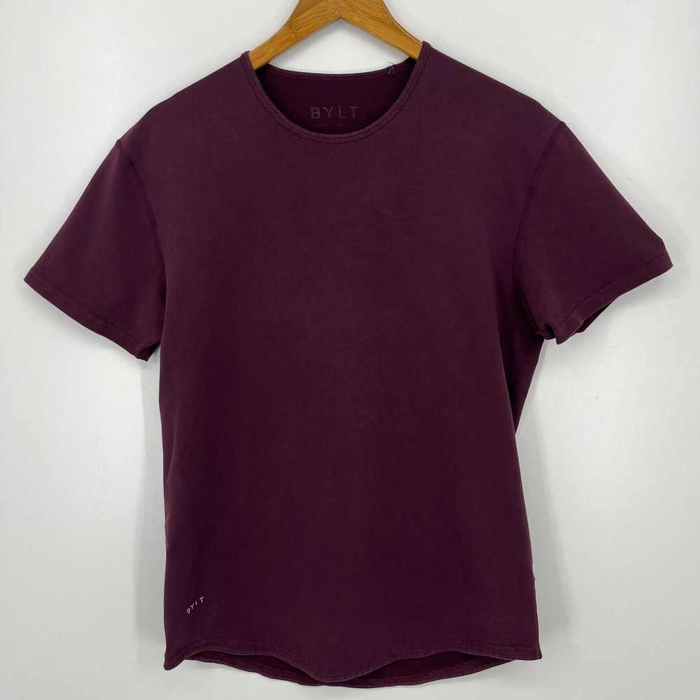Bylt T-Shirt Men's Size M Burgundy Luxe Short Sleeve Solid Crew Neck